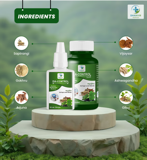 DIA-CONTROL Combo Pack (60 Capsules + 30ml Drops) - Image 2